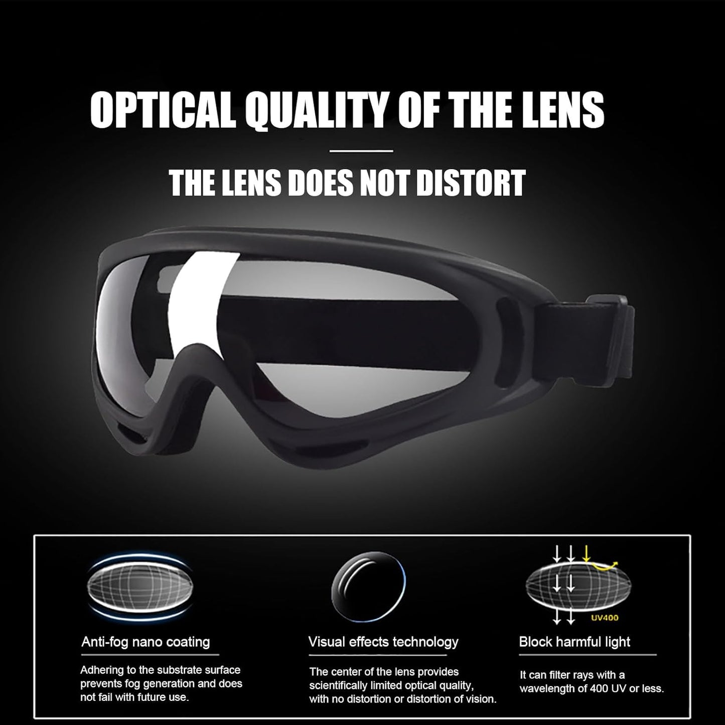 immoono 2Pcs Motorcycle Goggles with 2Pcs Balaclavas, Dirt Bike ATV Motocross Riding Racing Ski Goggle Safety Glasses