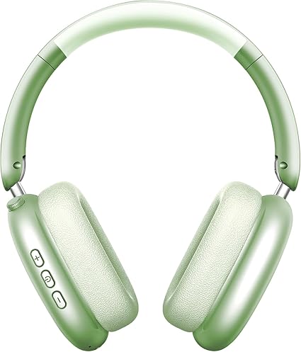 Wentronic Y01 Wireless Over Ear Headphones, Noise Canceling Bluetooth 5.3 Headphones with Microphones,Hi-Res Audio,48H Playtime,Foldable,Breathable Soft Earpads for iOS/Android/Samsung/PC-Green