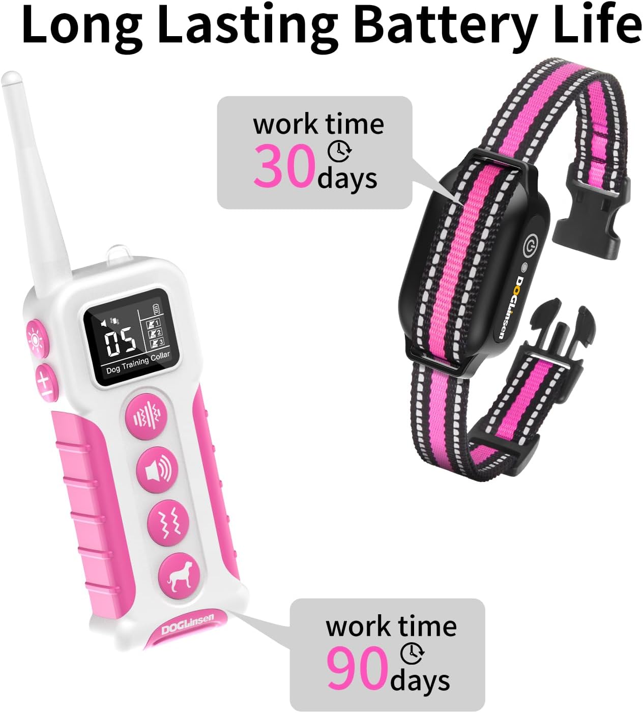 DOGLinsen No Shock Dog Training Collar with Remote 3300ft Range, Vibrating Dog Collar, Vibration Collar for Small Medium Large Dogs, 9 Style Tones and Vibration Collar