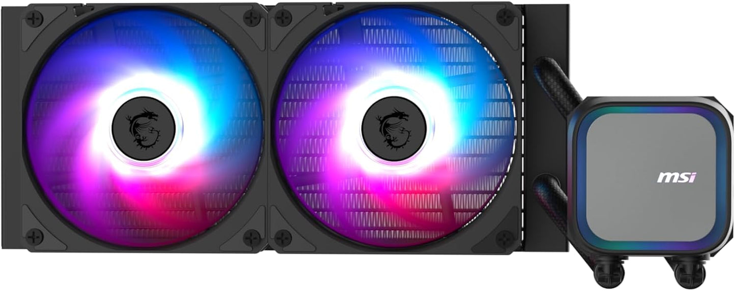 MSI MAG Coreliquid A13 240 - AIO ARGB CPU Liquid Cooler - 240mm Radiator - LGA 1851 Ready - Triple 120mm ARGB PWM Fans, Black