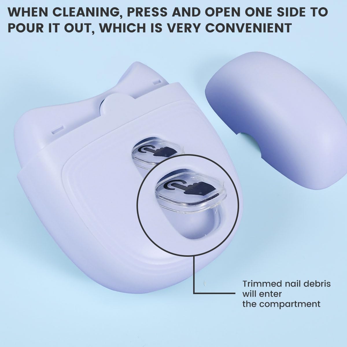 Electric Automatic Nail Clipper Automatic Fingernail Cutter with Nail Scraps Storage 300mAh USB Rechargeable Safety Fingernail Trimmer with LED Light Electric Fingernail Cutter Nail Scissors for Baby Kids Adult (White)