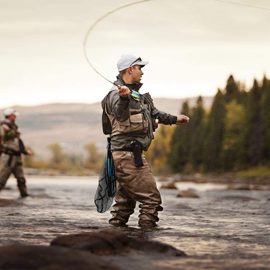 SAN LIKE Fishing Net Telescopic Landing Nets Folding Rubber Fish Net Rubber Coated Landing Net with Adjustable Sturdy Pole Handle for Saltwater Freshwater Bass Trout Fishing Easy Catch & Release