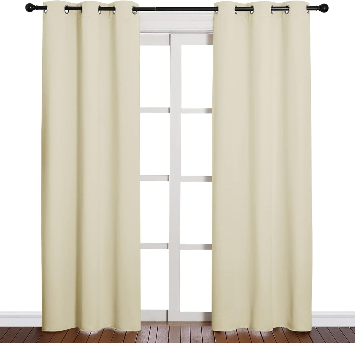 NICETOWN Blackout Curtains 2 Panels for Bedroom- Thermal Insulated Grommet Blackout Curtains 63 Inches Long for Living Room/Kitchen Rideaux occultants (2 Panels, W42 x L63 -Inch,Grey) - PuriLite