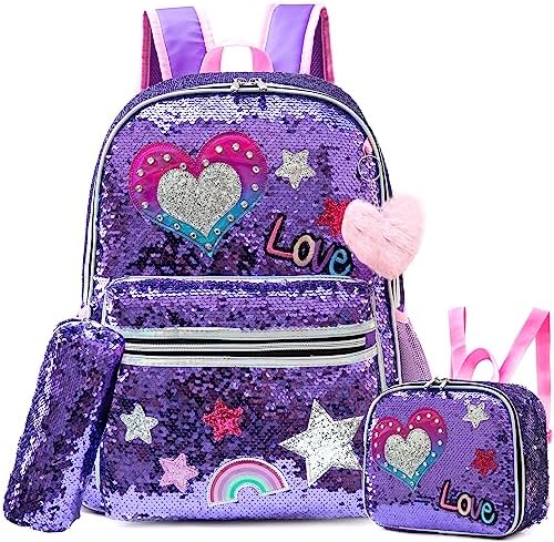 Cute Backpack for Girls School Backpacks with Lunch Box for Elementary
