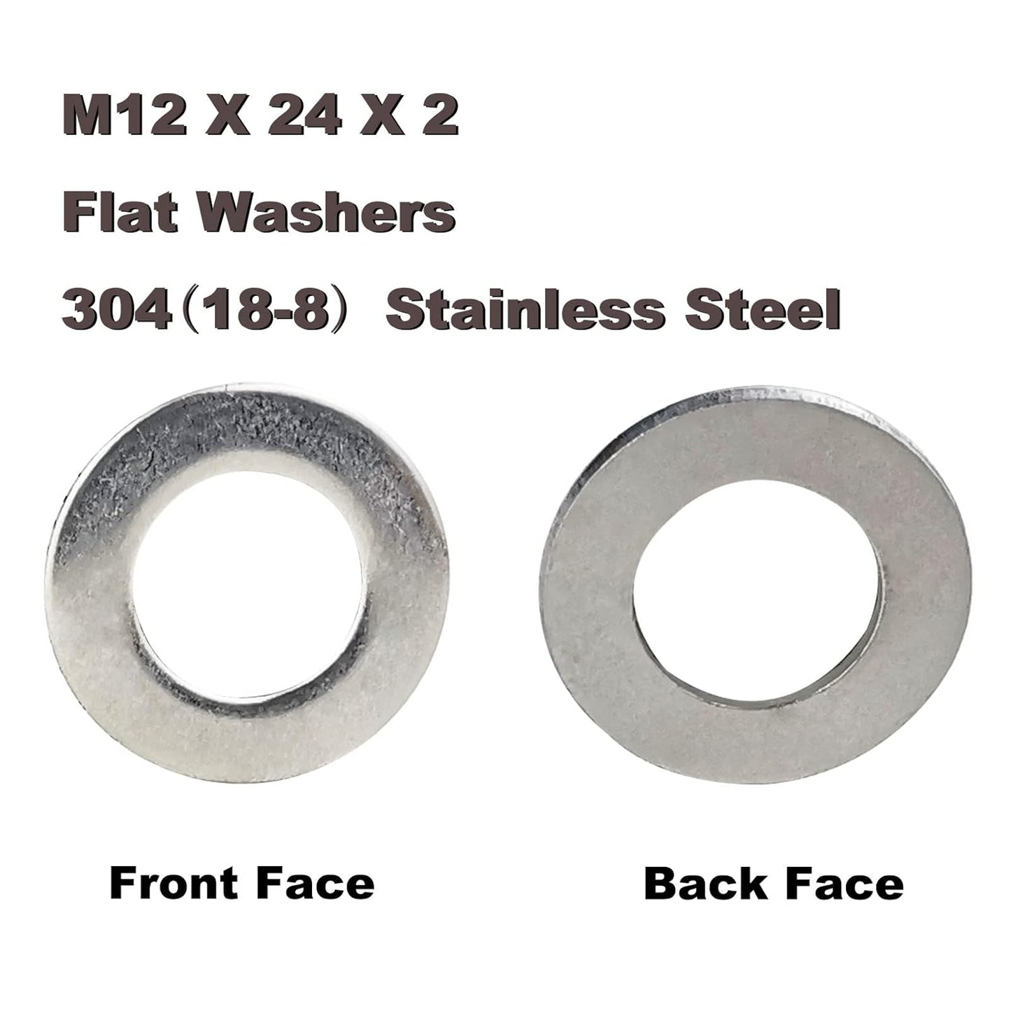 Fajoeda M6 Flat Washers 120Pcs M6 304 Stainless Steel Flat Washer for Bolts Screws, M6 x 12 mm x 1.5 mm