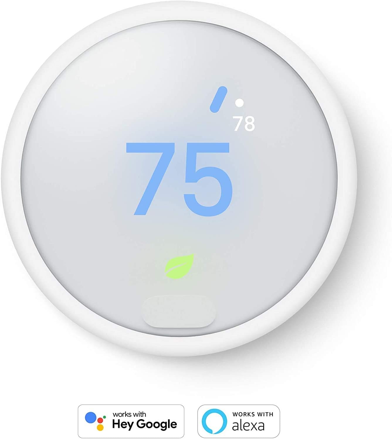 Google Nest Thermostat E - Programmable Smart Thermostat for Home T4000ES - 3rd Generation Nest Thermostat (Frosted White)- Compatible with Alexa Bundle with Nest Temperature Sensor