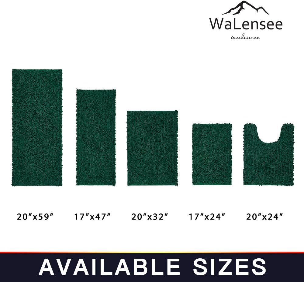 Walensee Bathroom Rug Non Slip Bath Mat (24x17 Inch Blush) Water Absorbent Super Soft Shaggy Chenille Machine Washable Dry Extra Thick Perfect Absorbant Best Small Plush Carpet for Shower Floor