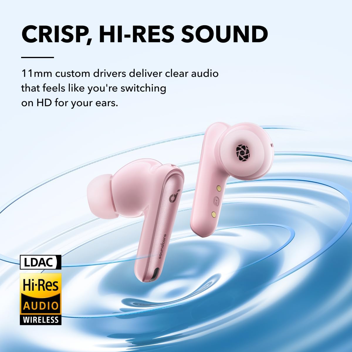soundcore by Anker Liberty 4 NC Wireless Noise Cancelling Earbuds, 98.5% Noise Reduction, Adaptive Noise Cancelling to Ears and Environment, Hi-Res Sound, 50H Battery, Wireless Charging, Bluetooth 5.3