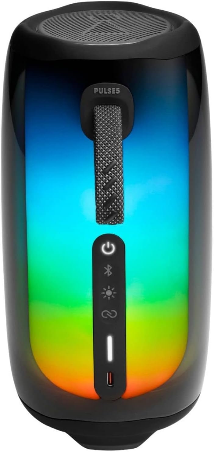 JBL Pulse 4 Portable Waterproof Wireless Bluetooth Speaker with 360 Sound, Light Show and up to 12 Hours of Battery Life - Black