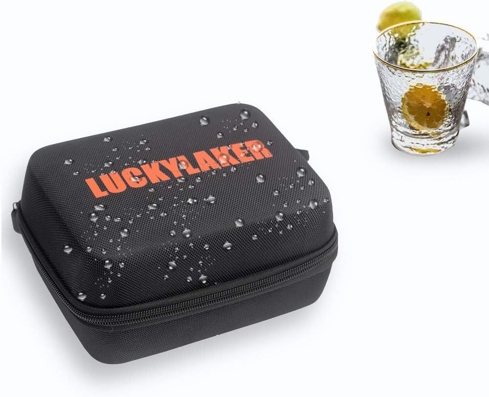 LUCKYLAKER Hard EVA Case for Portable Sonar Fish Finder - Wireless Kayak and Boat Depth Finder for Fishing