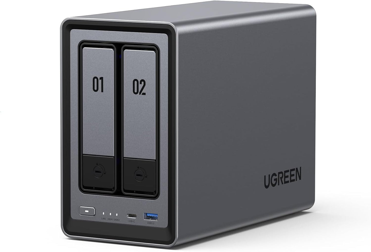 UGREEN NASync DXP2800 2-Bay Desktop NAS, Auto Backup Organize Phones/PCs Private Cloud Storage for Home & Office, Intel N100 Quad-core CPU, 8GB DDR5 RAM, 2.5GbE, Dual M.2 Slots, 4K HDMI (Diskless)