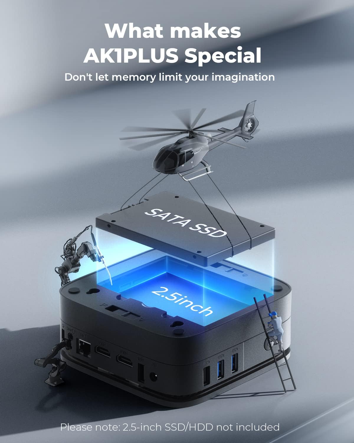 KAMRUI AK1PLUS Mini PC W-11 Pro, 12th Gen N95 Processor (up to 3.4GHz), Mini Desktop Computers with 16GB RAM 512GB M.2 2.5" SSD, Mini Computer Support Dual 4K UHD for Home Business Office