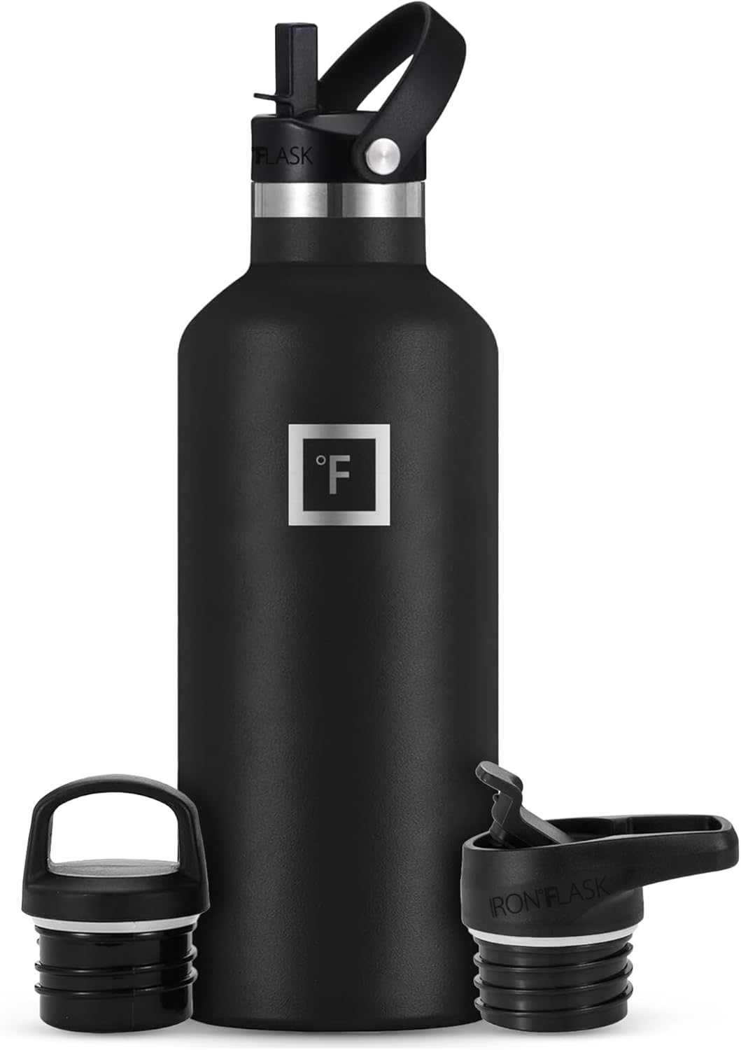 Camping & Hiking Hydration Canteens - 24oz 3 Lids (Narrow Straw/Spout Lid) Leak Proof Vacuum Insulated Stainless Steel - Hot & Cold Double Walled Sports Water Bottle