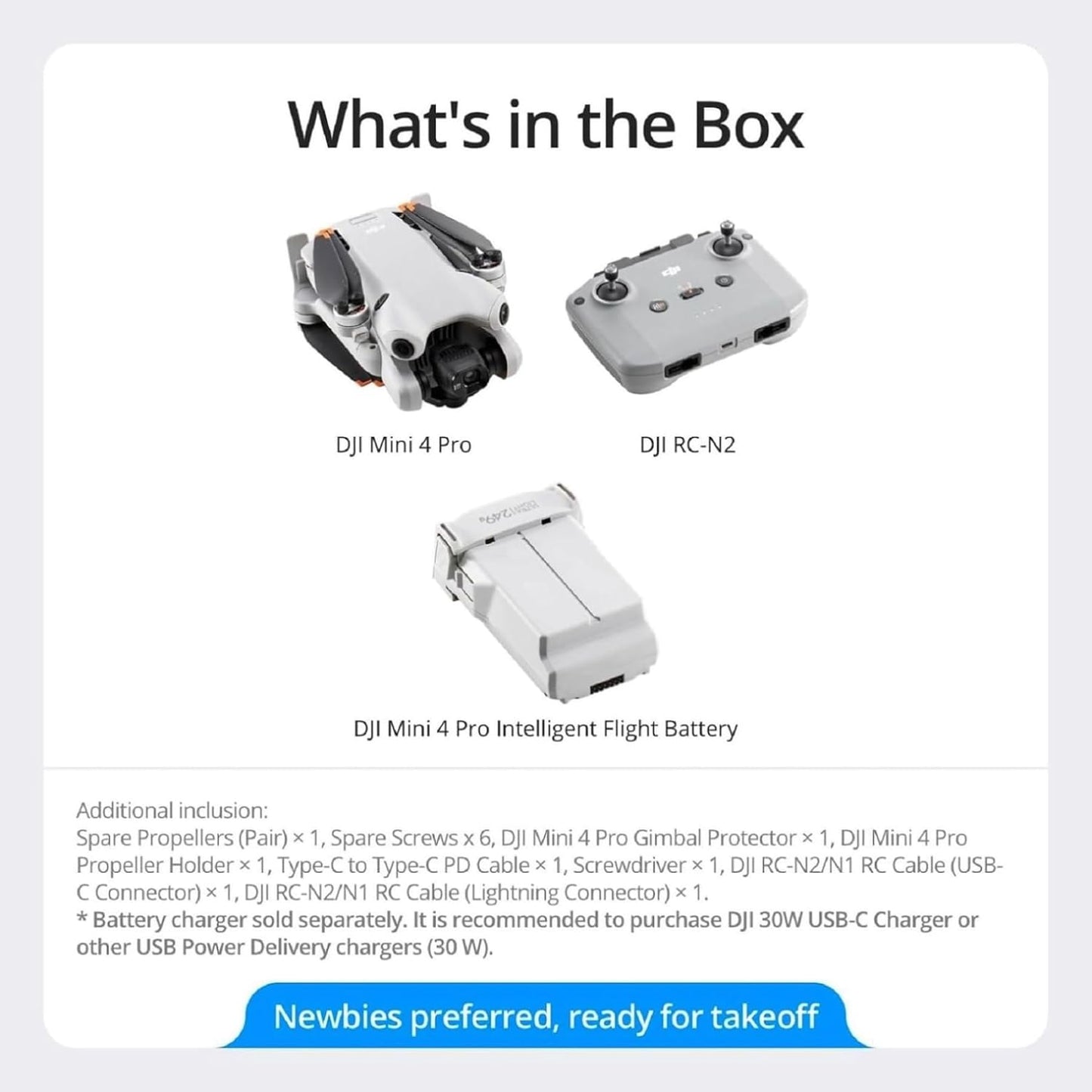 DJI Mini 4 Pro (DJI RC 2), Drones with Camera for Adults 4K, Under 0.549 lbs/249 g, 34 Mins Flight Time, 20km Max Video Transmission Distance, Omnidirectional Vision Sensing, Mini Drone for Beginners