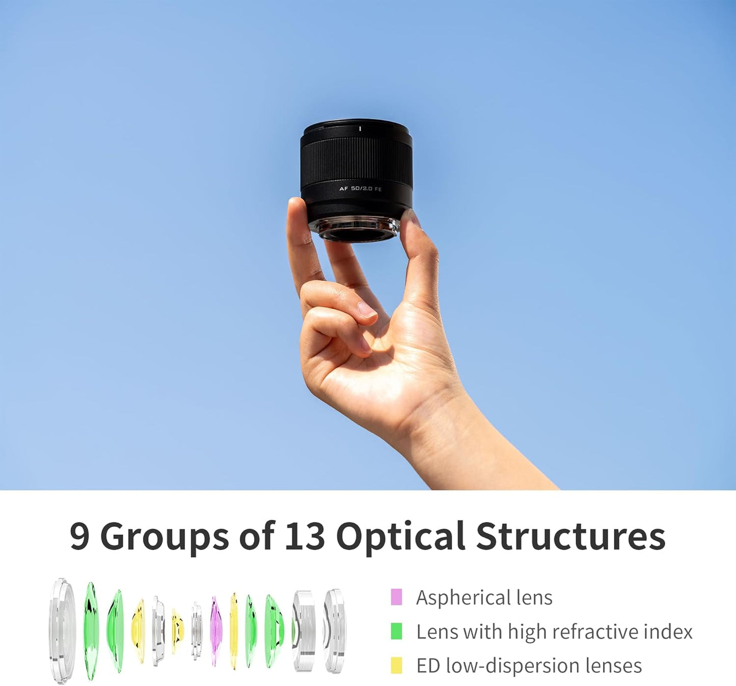 VILTROX 50mm f2.0 FE, 50mm f/2.0 e-Mount Full Frame Camera Lens Ultra Wide Angle Auto Focus Lens for Sony a7CR a7C a7CII a6700 ZV-E100 a6400 a6600 a7III a7IV