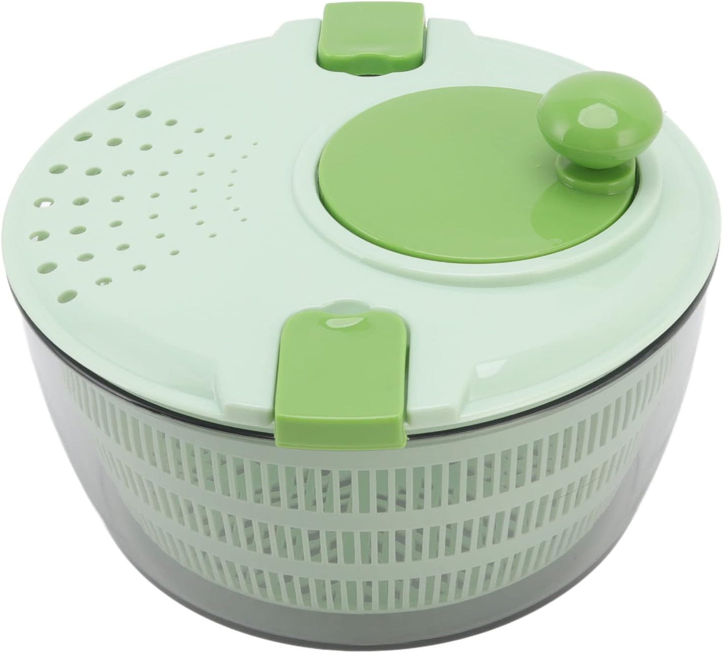 BRRNOO Salad Spinner with 2 Lid Locks, 4L PP Vegetable Dryer Compact Lettuce Spinner for Home Kitchen Green