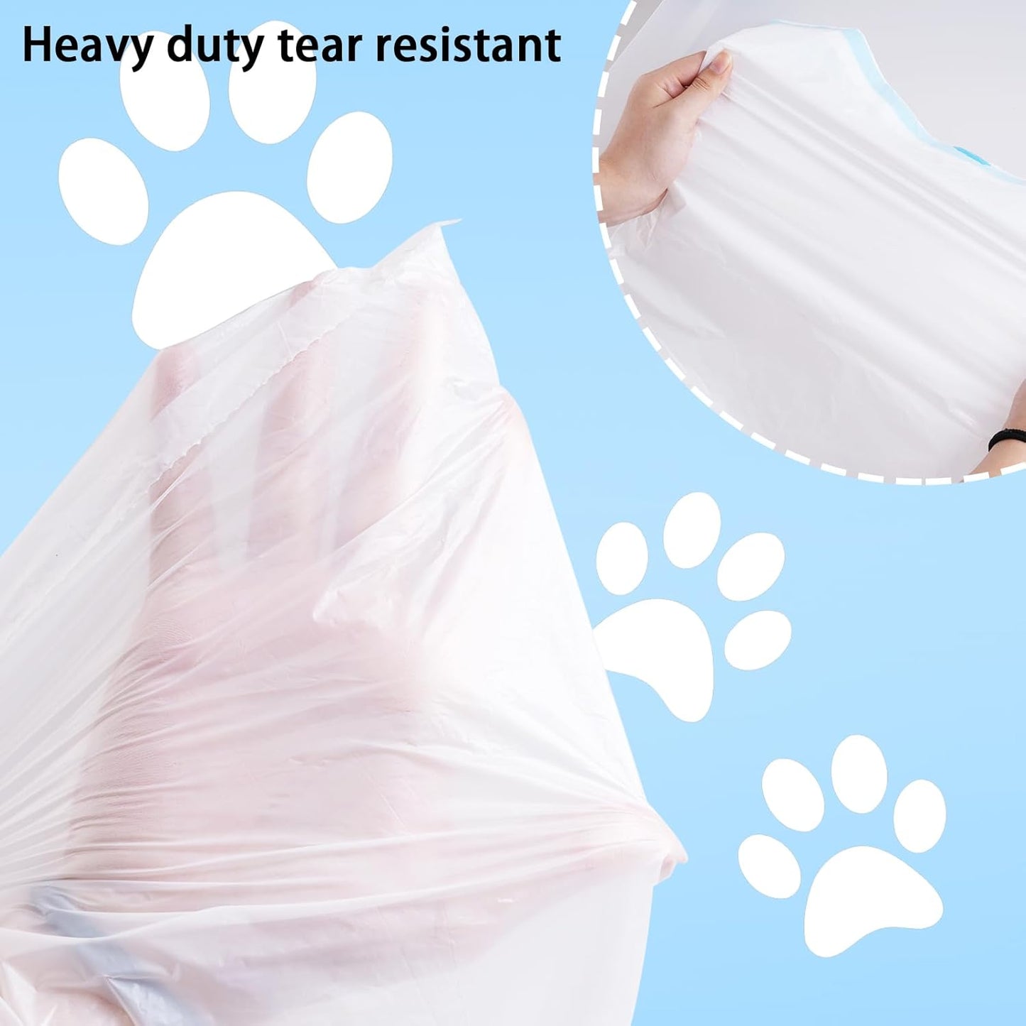 Yymobt Cat Litter Box Liners Waste Bags for Self-Cleaning Drawstring Waterproof Easy Cleanup Automatic Litter 20 Count