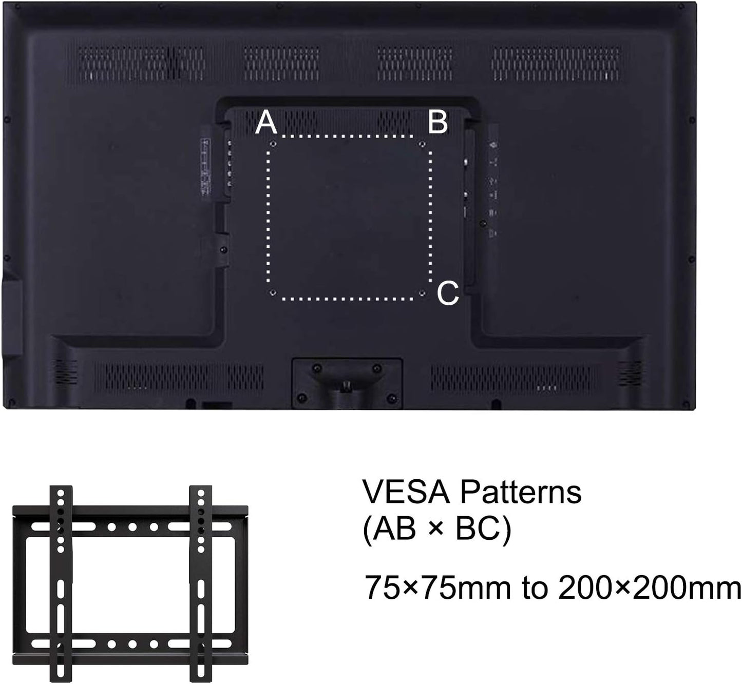 TV Wall Mount, Ultra Slim Articulating Heavy-Duty Bracket Fixed Low Profile for 20 22 24 32 39 40 14-42 inch LED OLED LCD Monitor Flat Screen Plasma TVs