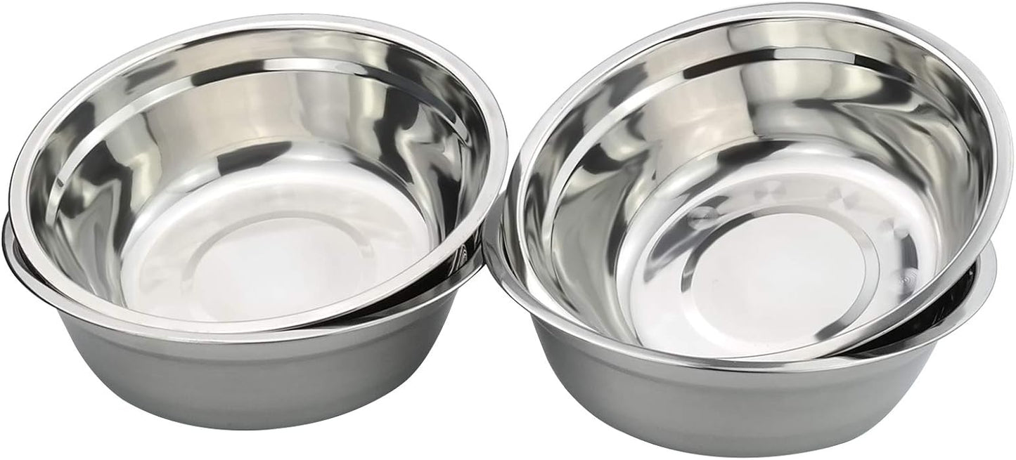 Callyne Stainless Steel Mixing Bowls, Set of 4 Metal Prep Bowls