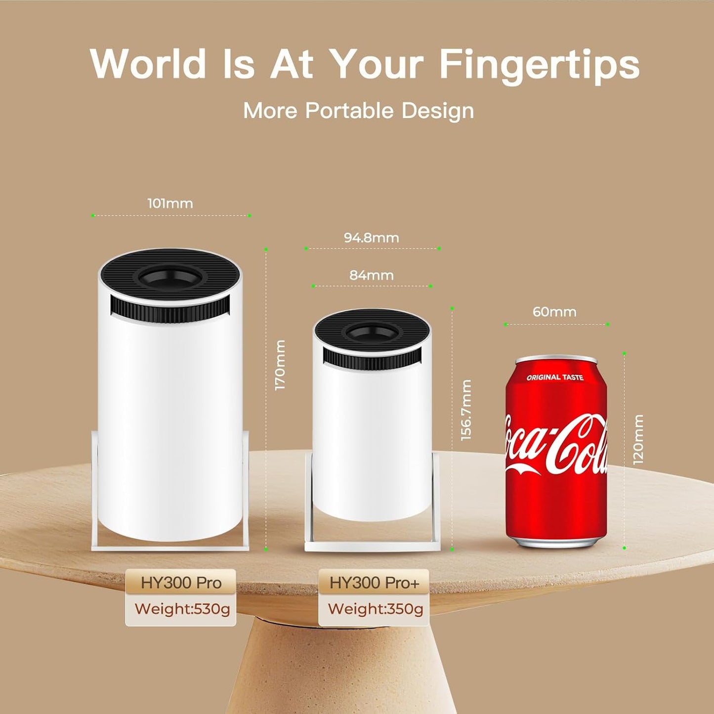 Mini Projector with WiFi and Bluetooth Built-in Android 11, 1080P 4K Support Portable Projector LYNCAST 180°Rotatable Upgrade HY300pro+ Projector for Home,Outdoor Use OptiBarrel 005