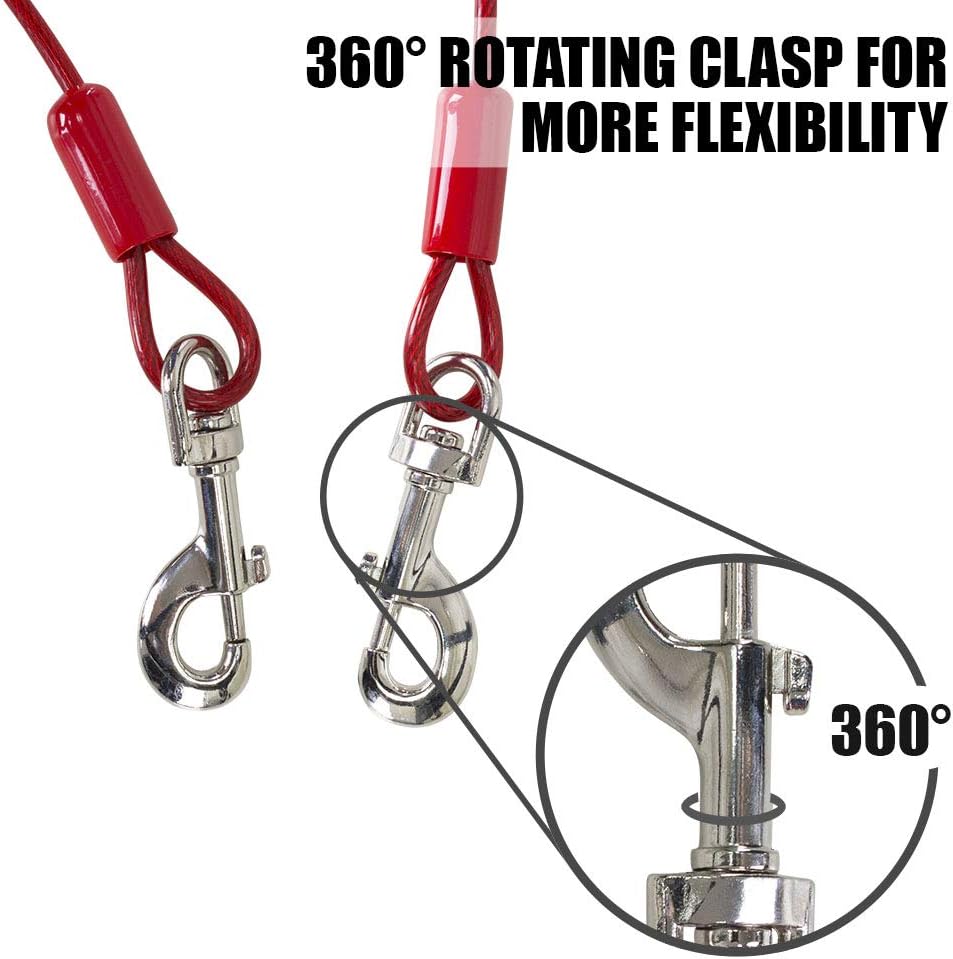 BV Pet Small Tie Out Cable for Dog up to 35 Pound, 25-Feet