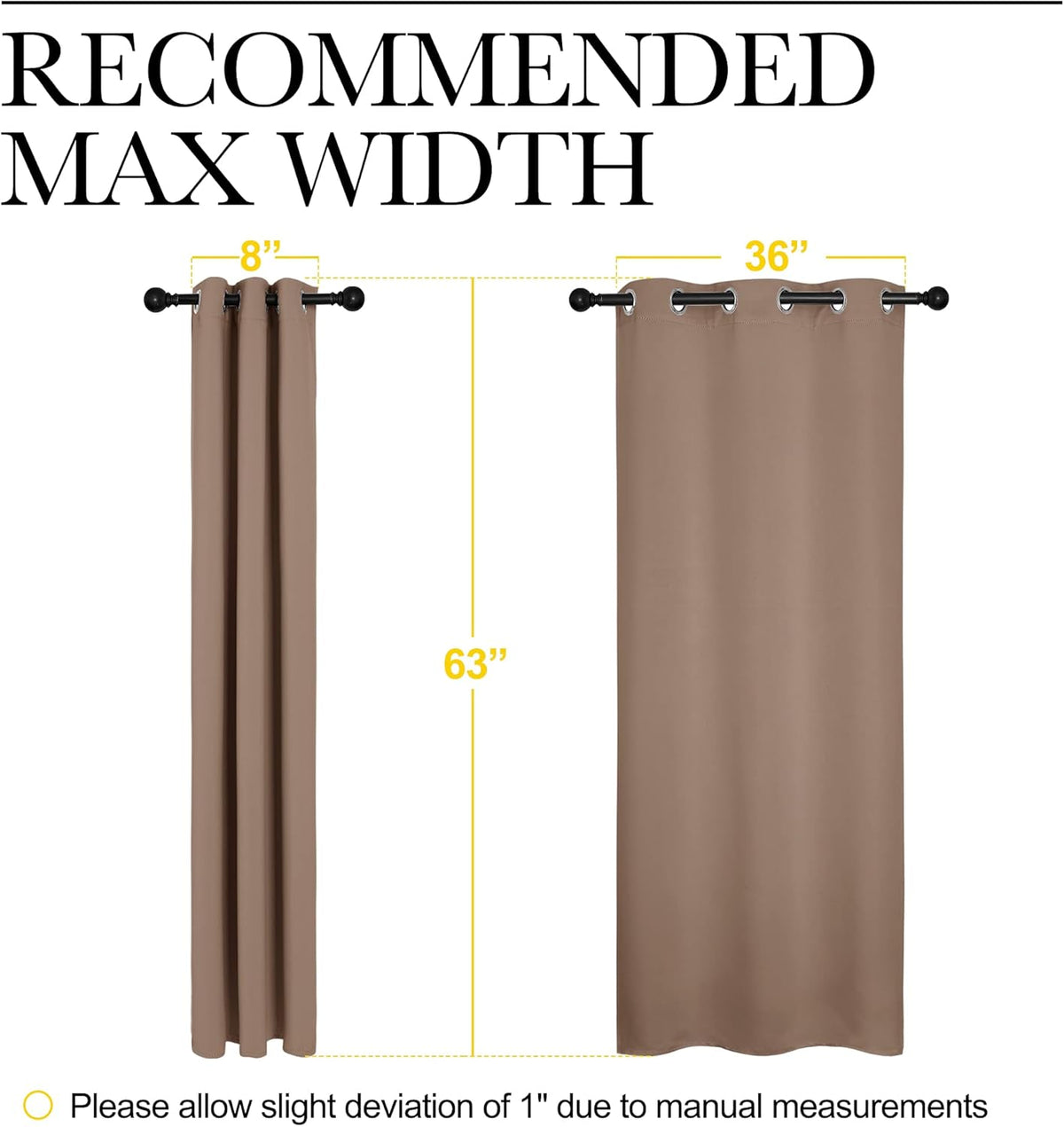 NICETOWN Blackout Curtains 2 Panels for Bedroom- Thermal Insulated Grommet Blackout Curtains 63 Inches Long for Living Room/Kitchen Rideaux occultants (2 Panels, W42 x L63 -Inch,Grey) - PuriLite