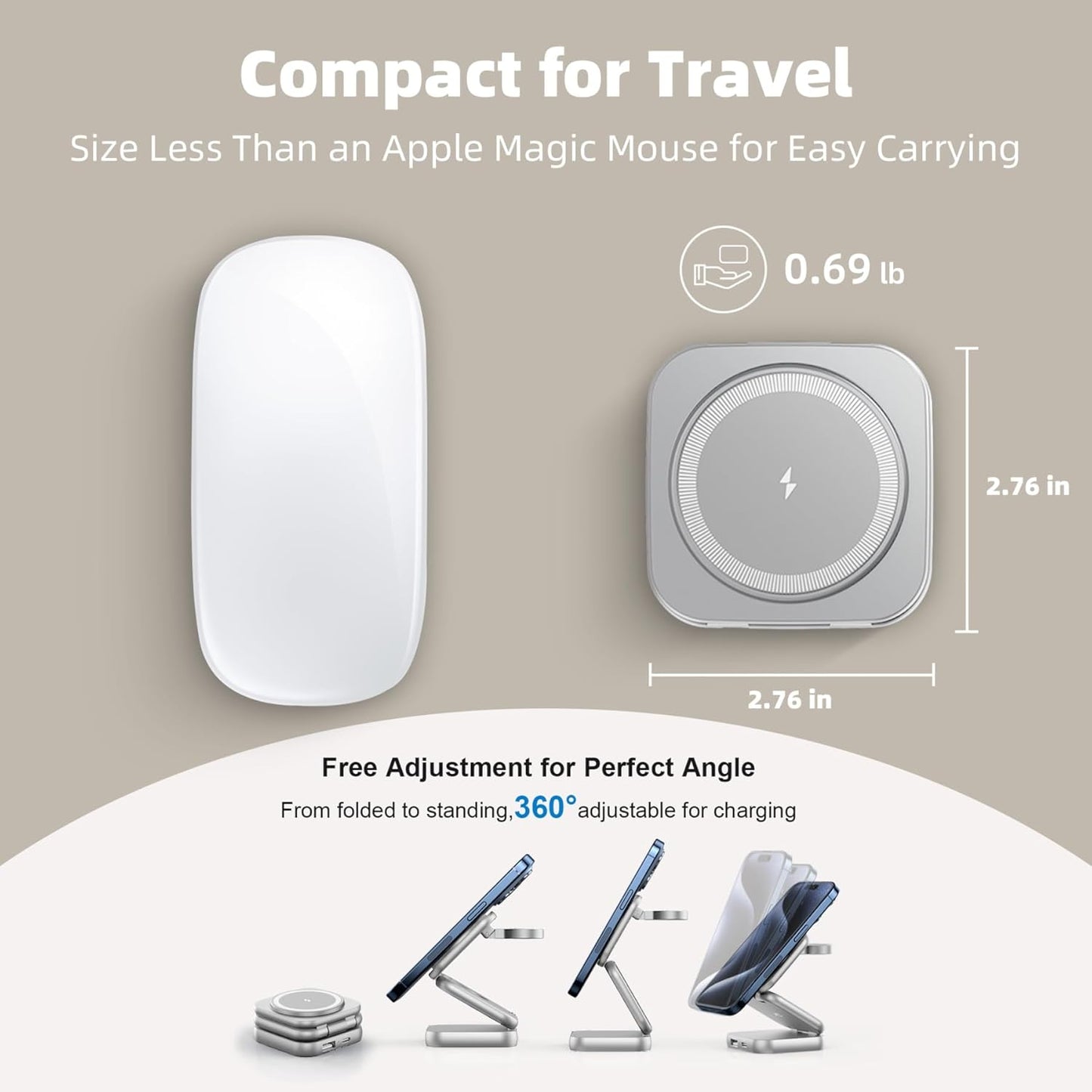 5-in-1 Wireless Charger for Magsafe, AC ISLAND Aluminum Travel Charging Station for Apple, 15W Snap Magnetic Multi Charging Stand Dock for iPhone 16/15/14/13 Apple Watch AirPods (with 35W GaN Adapter)