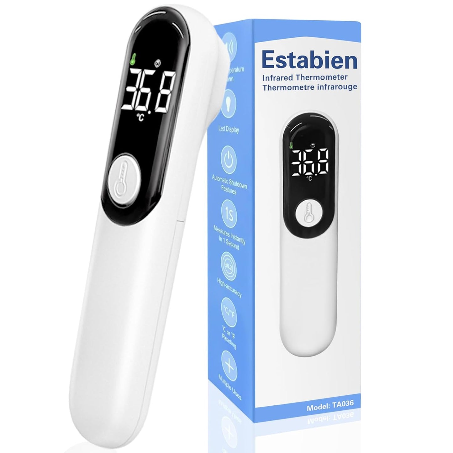 Digital Infrared Thermometer for Adults and Kids with Fever Alarm, Large LED Digits, High Accuracy, 1s Fast Result Accurate Reading Baby Thermometer