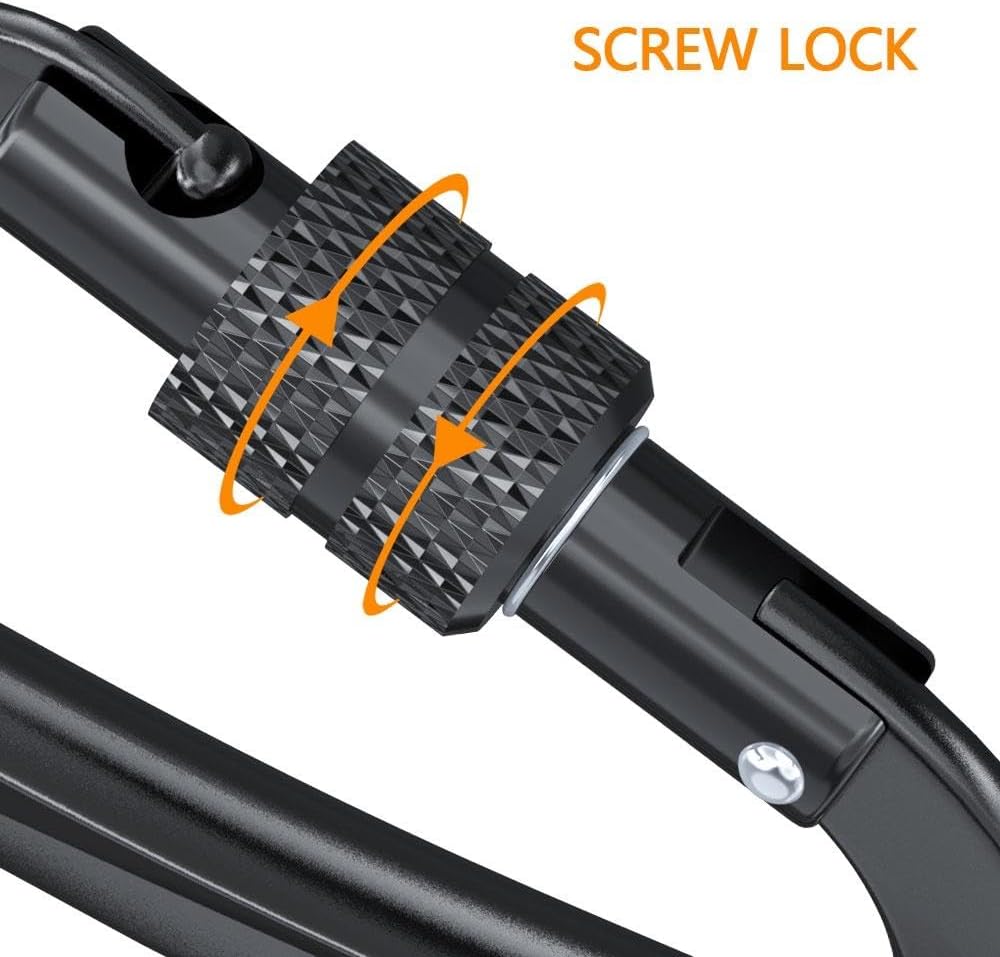 Heavy-Duty Locking Carabiner Clips 12KN Strength – Lightweight Aluminum D-Shape Carabiners for Camping, Hammocks, Hiking, and Everyday Use (2-Pack) - PuriLite