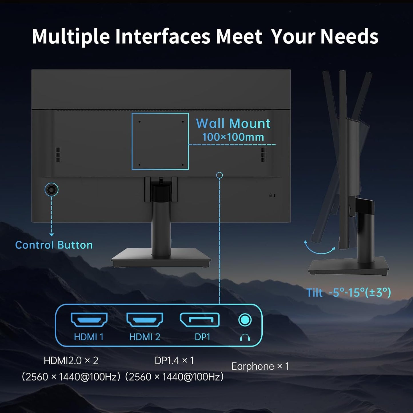 KTC 32 Inch 2K Computer Monitor, IPS 1440p Monitor with Ultra-Thin Bezels, HDR10, Freesync/G-sync, HDMI/DP Ports, Tilt Adjustable, Eyecare, Ideal for Business, Office, and Casual Gaming
