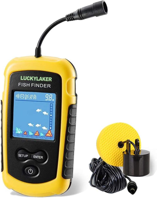 LUCKYLAKER Kayak Handheld Fish Finder Fishing Boat Depth Fishing Finder Display Sonar Fish Finder Portable LCD Boat Canoe
