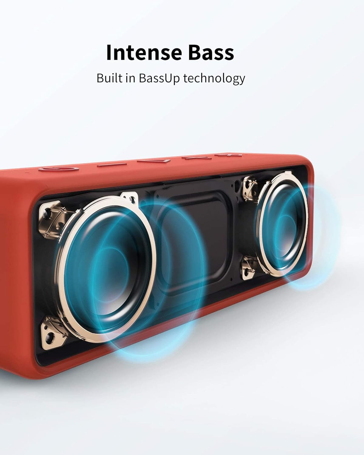 Anker SoundCore 2 Portable Bluetooth Speaker with Better Bass, 24-Hour Playtime, 66ft Bluetooth Range, IPX7 Water Resistance & Built-in Mic, Dual-Driver Wireless Speaker (Red)