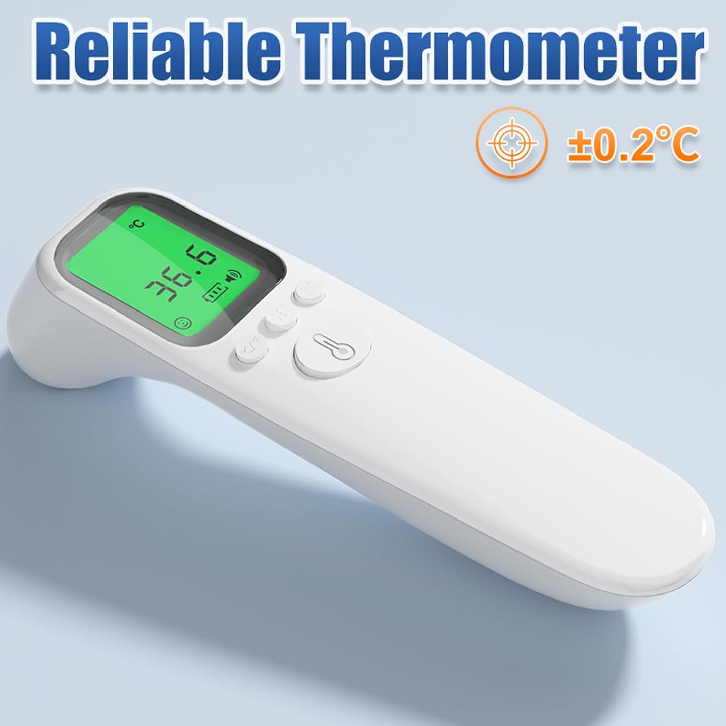 Digital Infrared Thermometer for Adults & Kids with Fever Alarm, 2 x 32 Memory Function, Fast & Accurate Temperature Reading, Reliable Baby Thermometer for Home Use