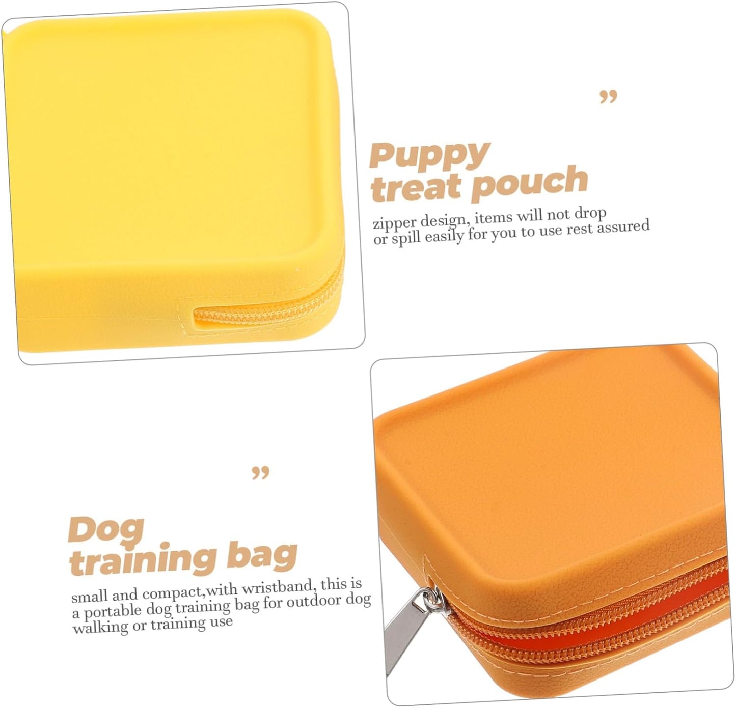 YARNOW 2pcs Silicone Dog Treat Bag Portable Dog Training Treat Pouch for Walking Accessories