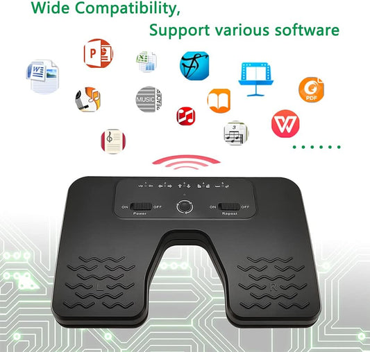 Yueyinpu Wireless Foot Pedal Hands-Free Music Page Turner for Tablets Smartphones Rechargeable Anti-Skid Pad (Classic) - PuriLite