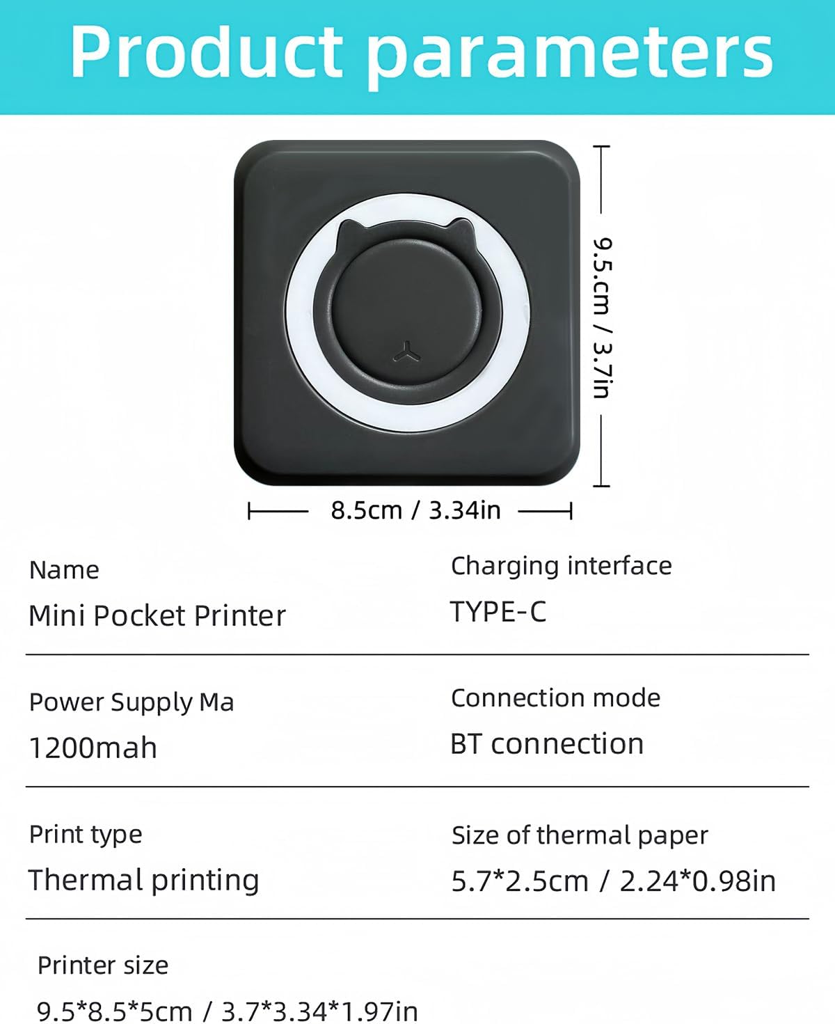 Label Maker - Mini Portable Sticker Printer with 13 Rolls Self-Adhesive Thermal Papers, Labeller Machine for Home Office Study Business Texts Journal, Blue