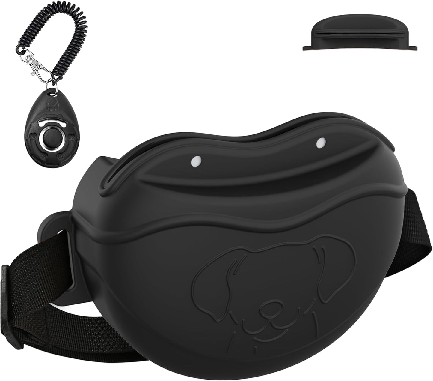 TUCANA Silicone Dog Treat Pouch for Pet Training – Upgraded 4 Strong Magnets Enhanced Magnetic Closure, Ease of Cleaning, Come with Adjustable Wasit Belt and Effective Dog Clicker