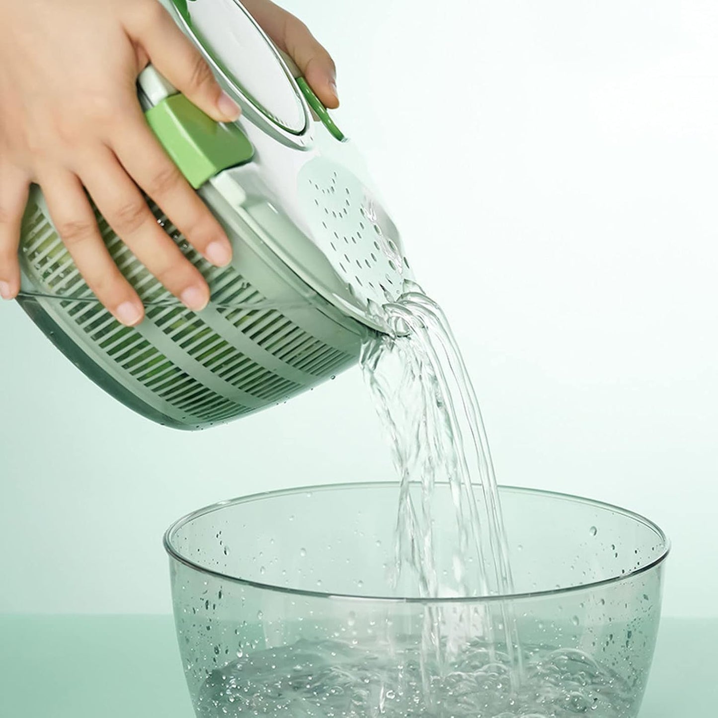 Salad Drainer Bowl Salad Dryer 4L Vegetable Dryer PP Salad Spinner Multifunction Salad Drainer Bowl for Home Kitchen Green