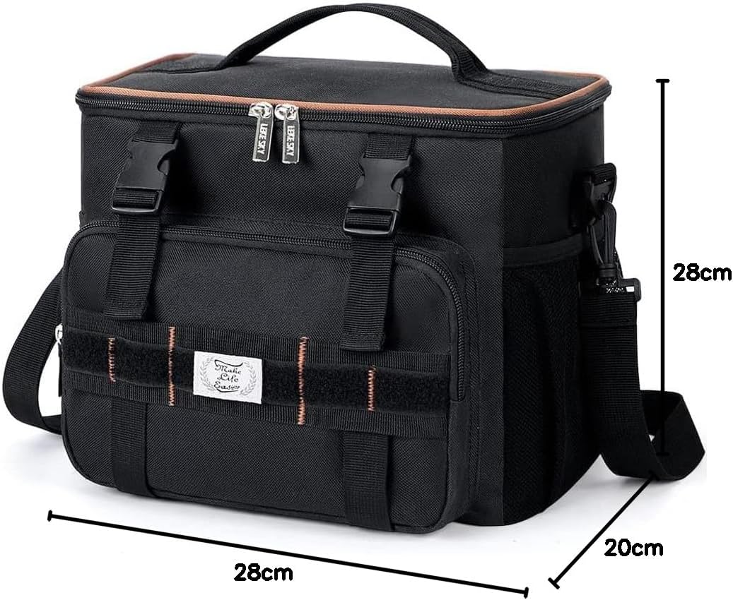 Lekebobor Tactical Lunch Bag for Men, Leakproof Large Insulated Lunch Box with Molle, Waterproof Cooler Bag for Adults Men Outdoor Picnic Travel Office, 24Can (15L), Black