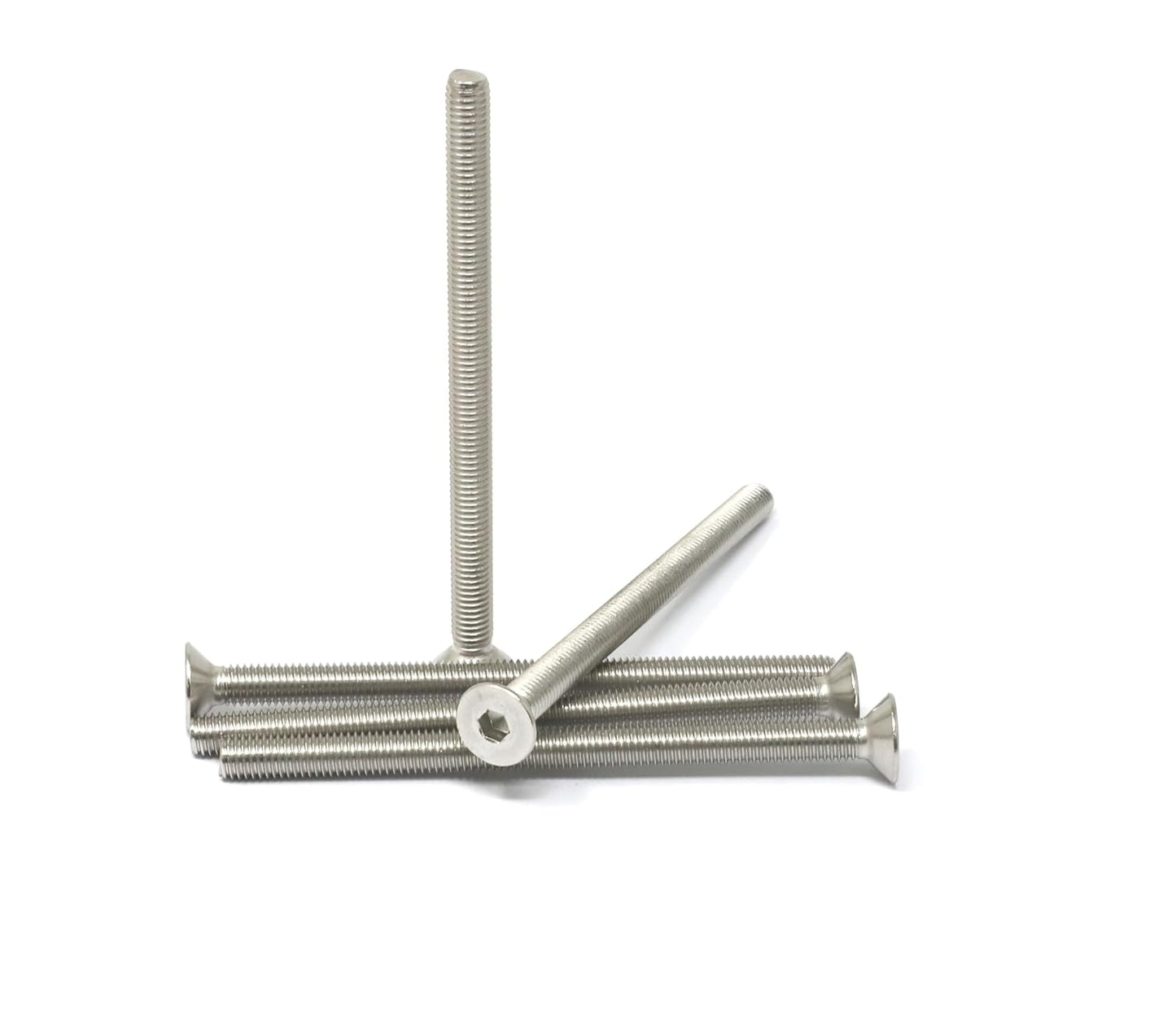 iexcell 5 Pcs M8 x 80mm Thread Pitch 1.25 mm Stainless Steel 304 Hex Socket Flat Head Cap Screws Bolts Kit