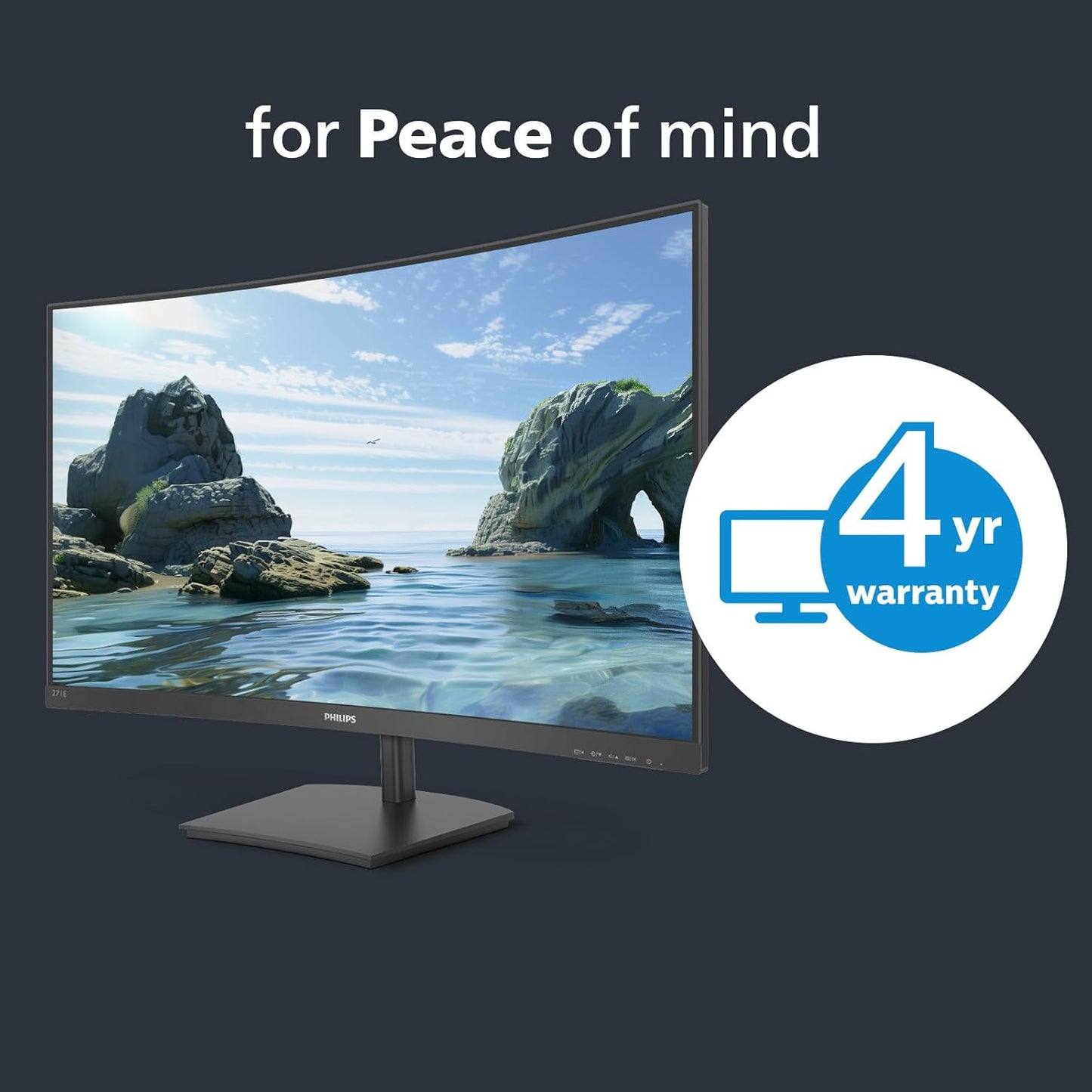 Philips 22 inch Class Thin Full HD (1920 x 1080) 75Hz Monitor, VESA, HDMI & VGA Port, 221V8LN