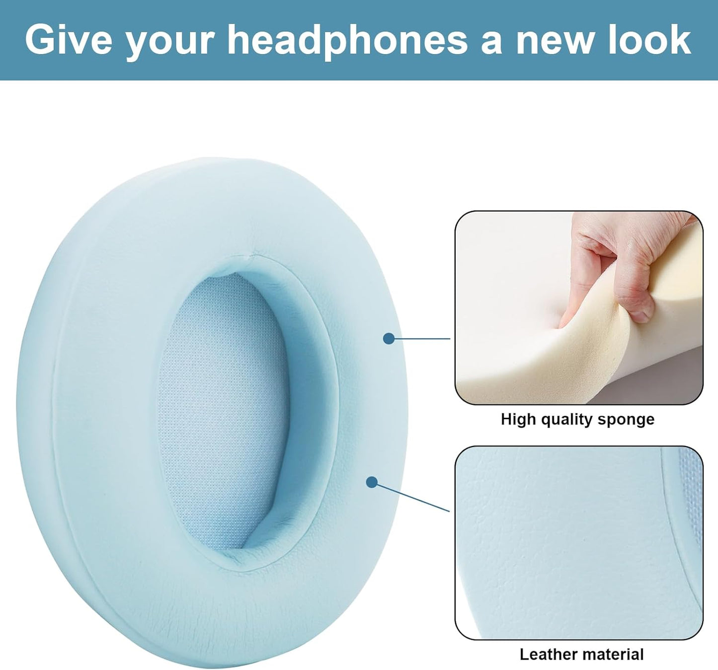 Studio 3 Ear Pads Cushions Replacement Earpads for Beats Studio 2 & Studio 3 Wired & Wireless Headphones,Ear Cushions Memory Foam Earpads with Soft Protein Leather Replacement Parts -White Floral