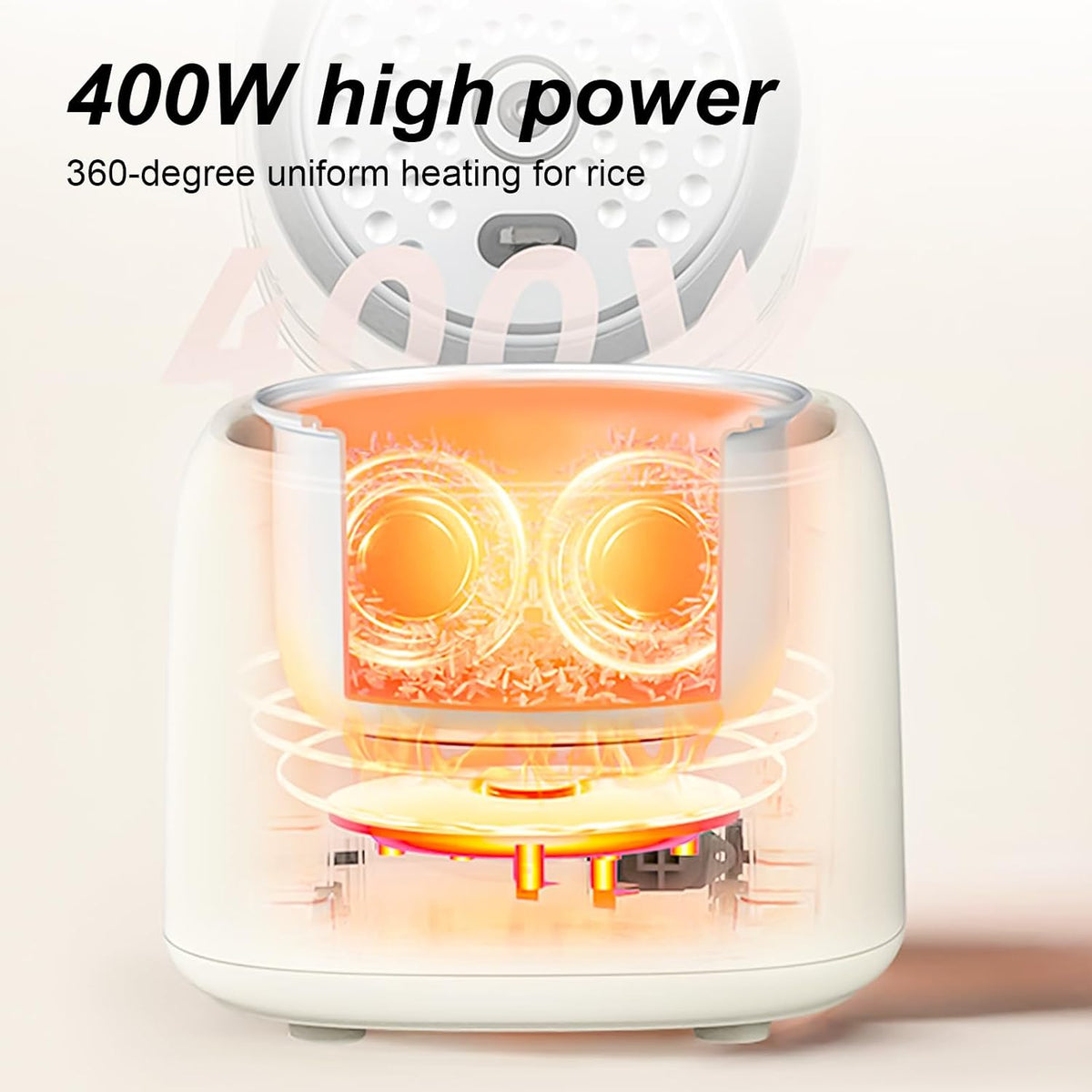 5 cup Low Suger Rice Cooker with 304 Stainless Steel Steamer Basket, 2.5L mini Small Rice Cookers, Smart Control Multifunction,Cooking & Warmer