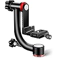 K&F Concept Professional Gimbal Head Heavy Duty Metal 360 Degree Panoramic Tripod Head with Standard 1/4'' Quick Release Plate and Bubble Level for Digital SLR Cameras Up to 20KG/44LBS