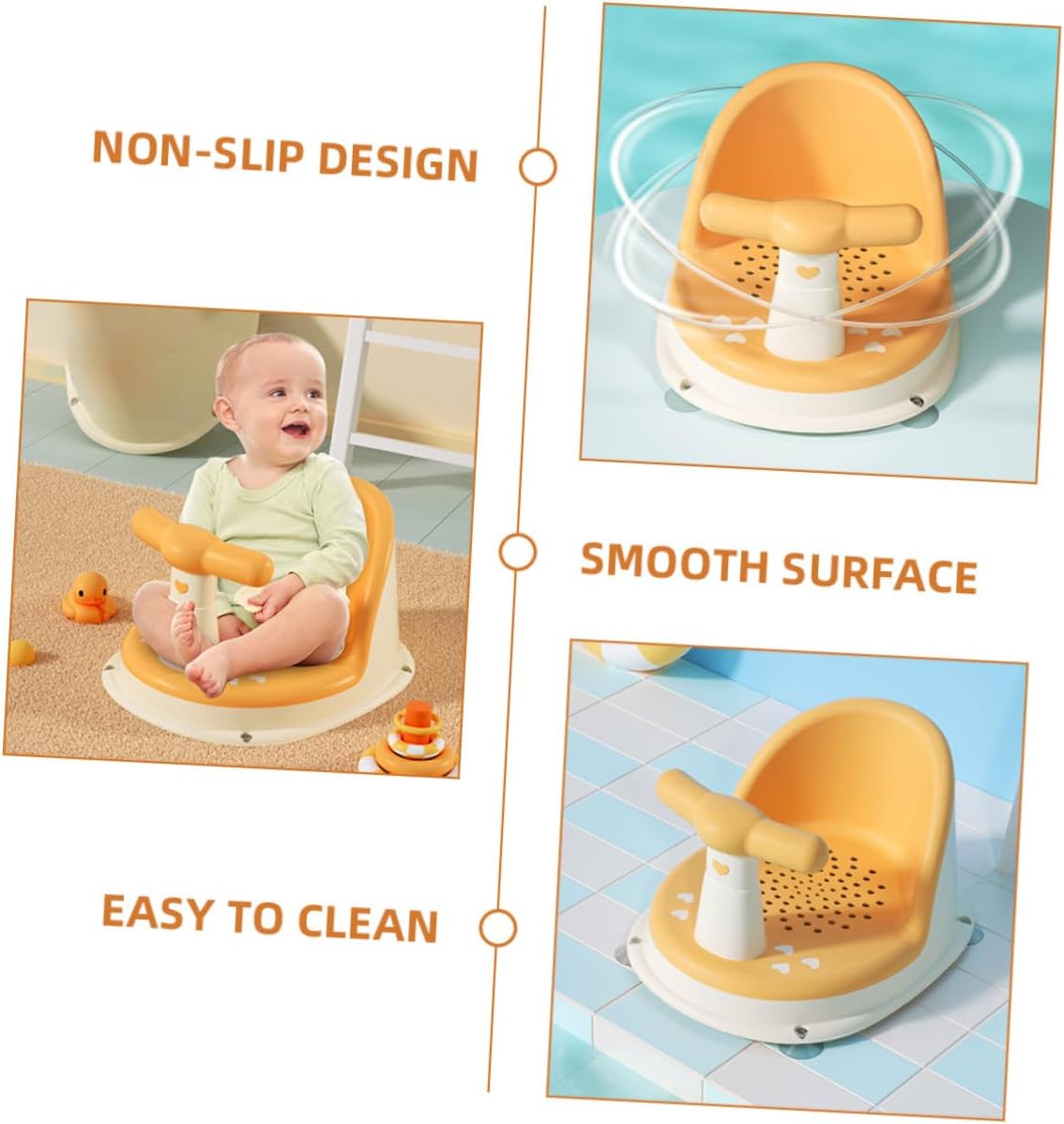 Parliky Portable Bath Seat with Nonslip Support for Bathtub Safe Tub Chair for Months Skid Bath Stool for