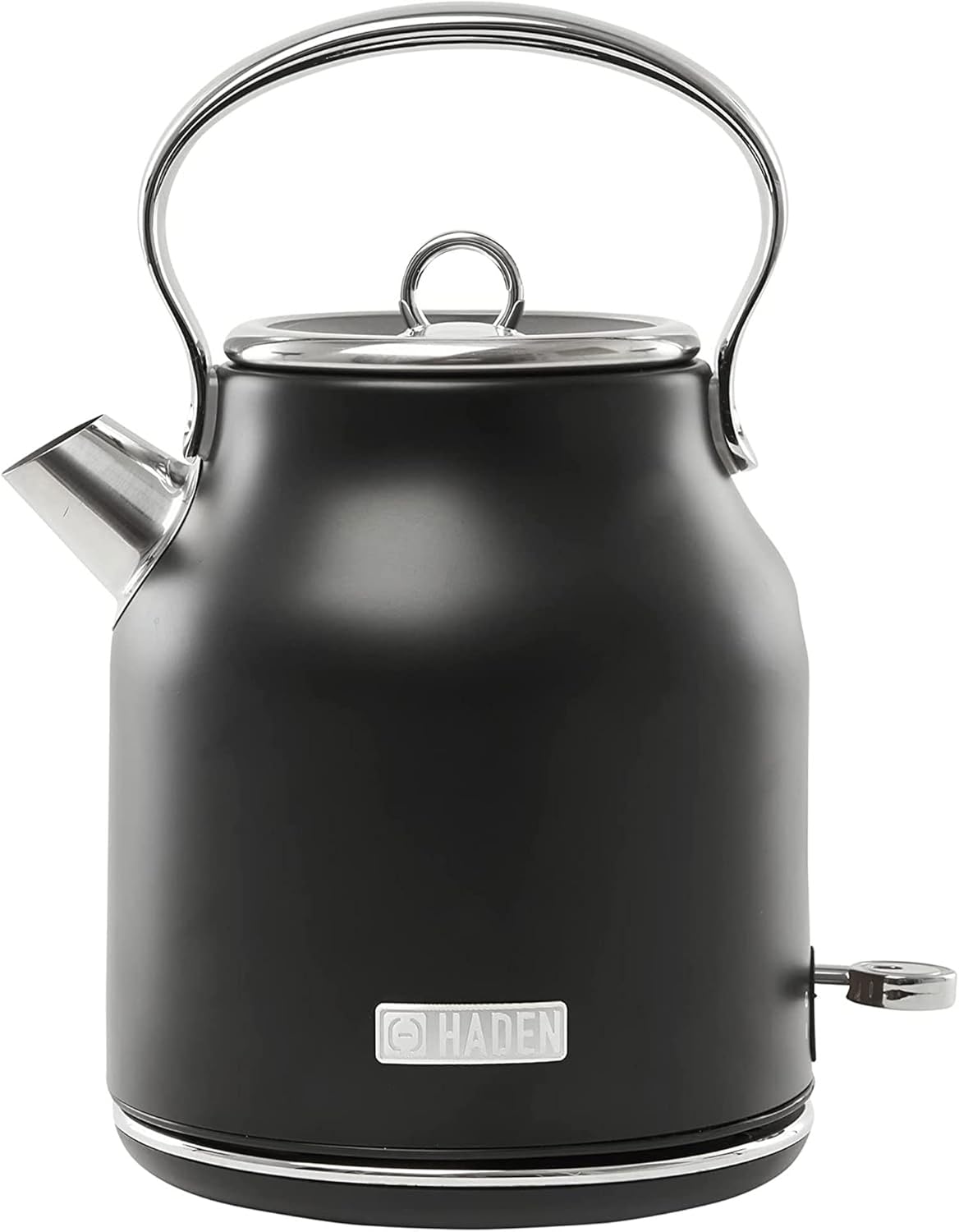Haden 75041 Heritage 1.7 Liter (7 Cup) Stainless Steel Electric Kettle with Auto Shut-Off and Boil Dry Protection, Black/Copper