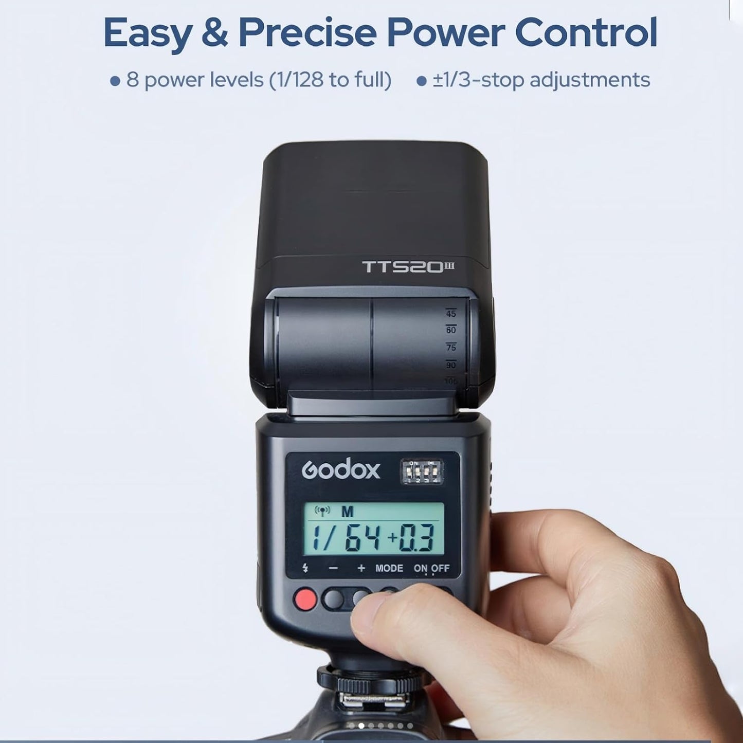 Godox TT520 III TT520III Camera Flash - Godox TT520 II TT520II Upgraded, 433MHz GN33 Manual Flash with RT-16 Transmitter, 1/128-1/1Power(±1/3-stop), S1/S2 Mode,Compatible w/Center-Pin Hotshoe Cameras