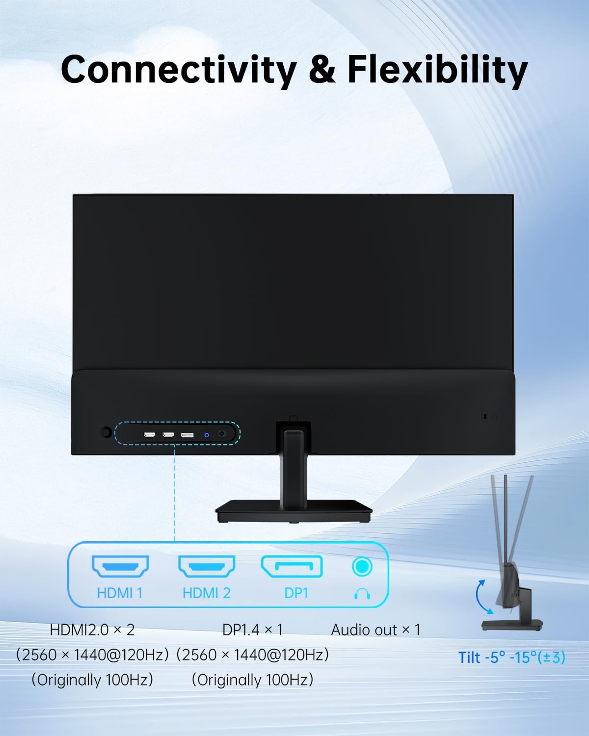 KTC 32 Inch 2K Computer Monitor, IPS 1440p Monitor with Ultra-Thin Bezels, HDR10, Freesync/G-sync, HDMI/DP Ports, Tilt Adjustable, Eyecare, Ideal for Business, Office, and Casual Gaming