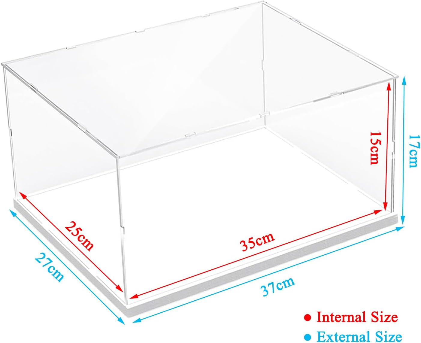 Thickened Clear Acrylic Display Case for Lego 10330 43268 76450 42170 10295 10353 Collectibles, Transparent Box Dustproof Protection with Wood-Plastic Base & String Light, Black Inside 40x20x20cm