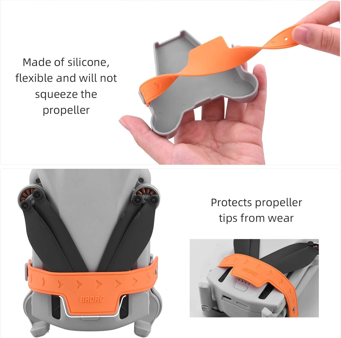 Mini 3 / Mini 3 Pro Propeller Holder,Prop Strap Guard Protector Stabilizer for DJI Mini 3 Series RC Drone Accessories(Orange)